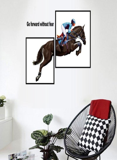 Buy Horse Riding Photo Frame Wall Sticker Multicolour 60 x 90centimeter in UAE