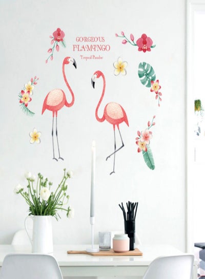 Buy DIY Flamingo Wall Sticker Multicolour 60 x 90centimeter in UAE