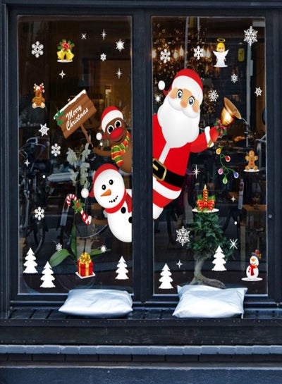 Buy Christmas Snowman Window Wall Sticker Multicolour 60 x 90centimeter in UAE