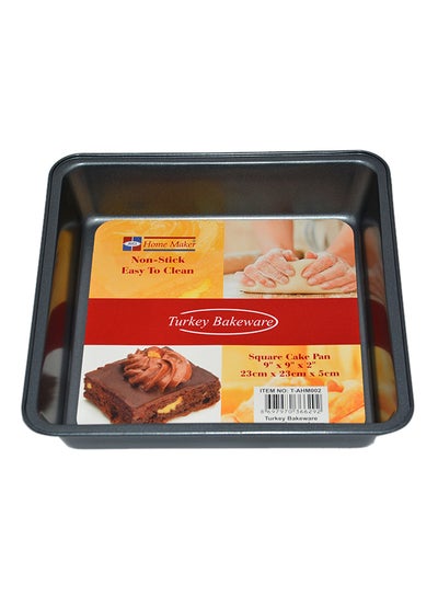 Buy Square Cake Pan 23Cm Black 9x9x2inch in UAE