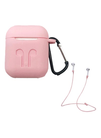 Buy Silicone Protective Case Cover For Apple AirPods Pink in UAE