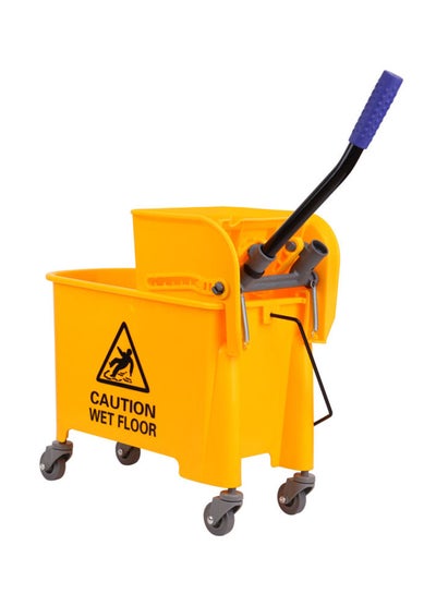 Buy Mini Mop Wringer Trolley Yellow 20Liters in Saudi Arabia