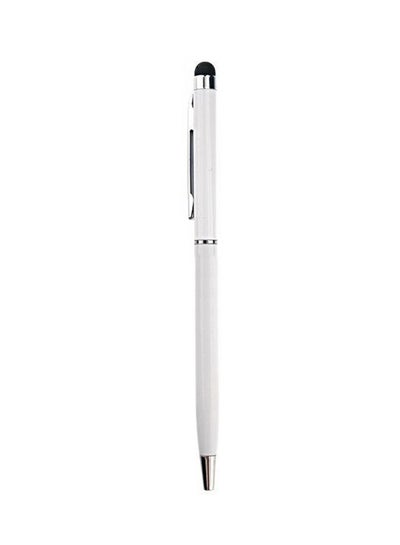 اشتري قلم بتصميم 2 في 1 رأس مصمم لشاشة اللمس والرأس الأخر كروي مزود بحبر جل أبيض في الامارات