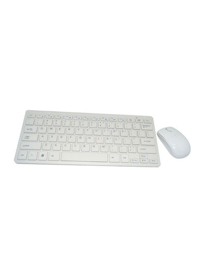 Buy Wireless Keyboard And Mouse Set White in UAE