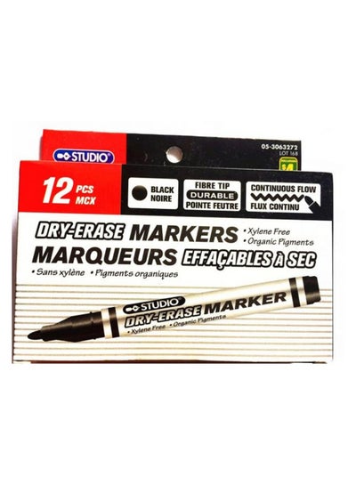 Buy 12 Pcs Rewritable White Board Dry Erase Markers Pens Multicolour in UAE