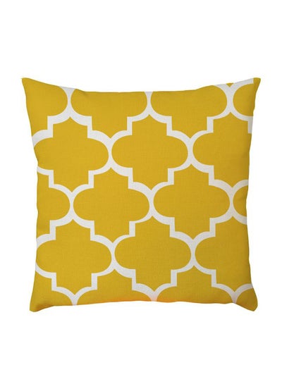 Buy Geometric Pillowcase Yellow/White 45 x 45centimeter in Saudi Arabia