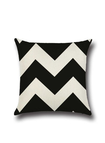 Buy Home Minimalist Pattern Pillowcase White/Black 45 x 45cm in Saudi Arabia