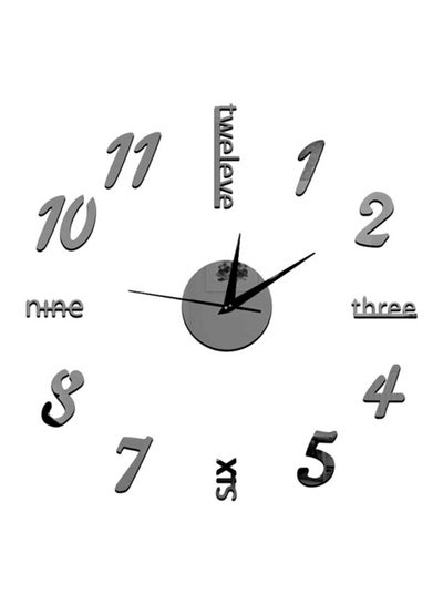 Buy Decorative Clock Style Wall Sticker Grey/Black 60x45centimeter in UAE