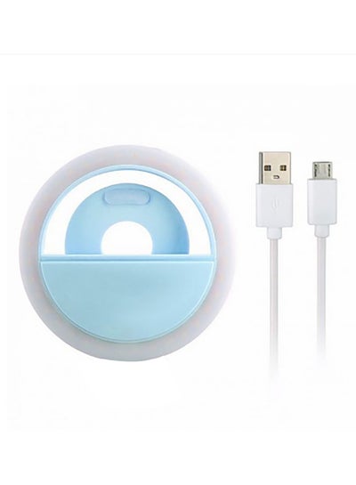 Buy Selfie LED Ring Flash Light For Smartphone Blue in UAE