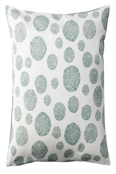 Buy Printed Cushion Cover cotton White/Blue 50x50cm in UAE