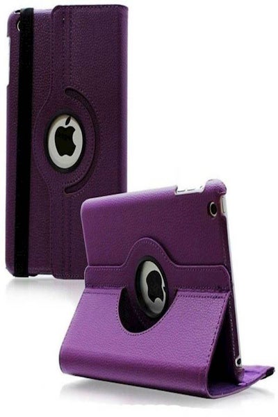 Buy For Apple iPad Air Case 360 Degree Rotating Stand Case Cover With Auto Sleep / Wake Feature For iPad Air / iPad 5 Purple in UAE