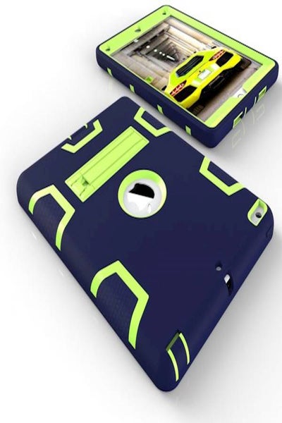 اشتري Shockproof Heavy Duty Rubber Hard Case Cover For Apple iPad 9.7 Inch 2017 Navy/Green أخضر في الامارات