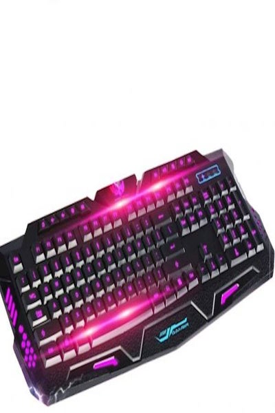 Buy LED Illuminated USB Wired Backlit Gaming Uk Keyboard in UAE