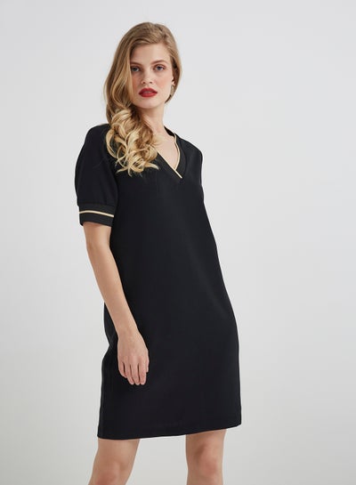 Buy Sporty Woven Shift Dress Black in Saudi Arabia