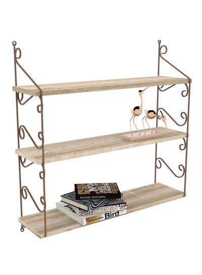 اشتري Seramoni 3'lu Decorative Floating Shelf Beige/Brown 72x81x20 centimeter في الامارات