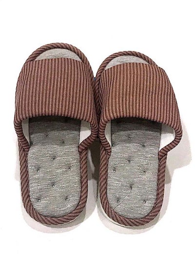 Buy Comfortable Winter Slippers Brown/Grey 7 Centimeter in Saudi Arabia