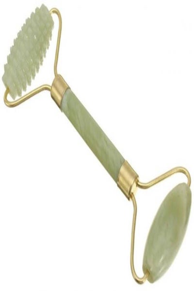 Buy Face Roller Massage Tool Green/Gold in UAE