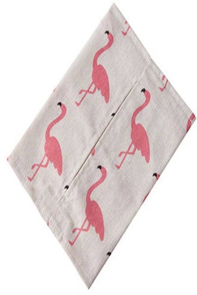 Buy 3-Piece Bird Printed Tissue Box Set Beige/Pink 23x17mm in Saudi Arabia
