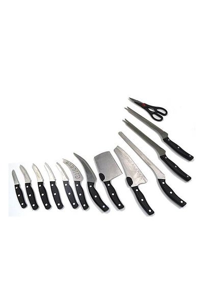 Buy 13-Piece Knife Set Silver/Black in UAE