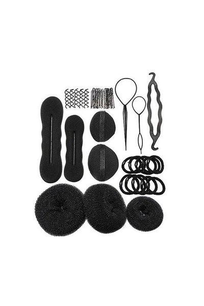 Buy 9-In-1 Hair Bun Maker Tool Set Black 126grams in UAE