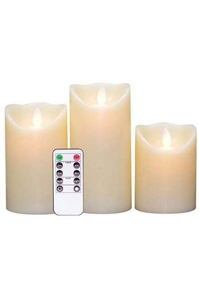 Buy Pack Of 3 Electric LED Candles White in UAE