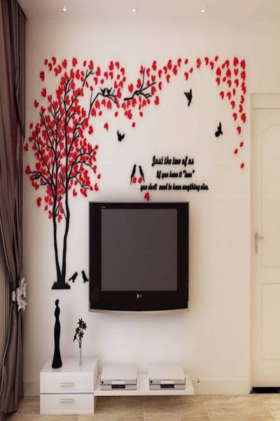 اشتري 3D Decorative Tree Wall Sticker Red/Black 100x200 سنتيمتر في السعودية