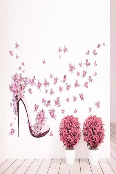 اشتري Romantic Butterflies Wall Sticker وردي 90x60 سنتيمتر في الامارات