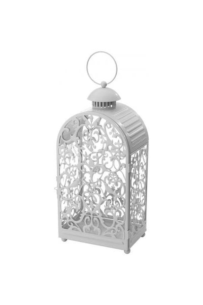 Buy Ramadan Gottgora Lantern For Block Candle In/Outdoor White in UAE