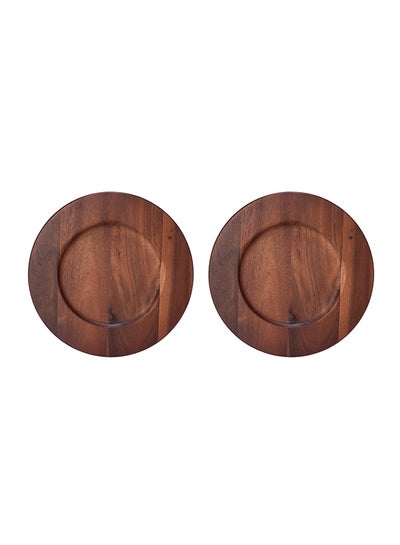 Buy Acacia Serving Plate Brown 35centimeter in Saudi Arabia