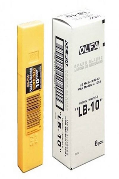 Buy LB-10 Heavy Duty Spare Blades 18 x 110mm 10/Pack Yellow in UAE