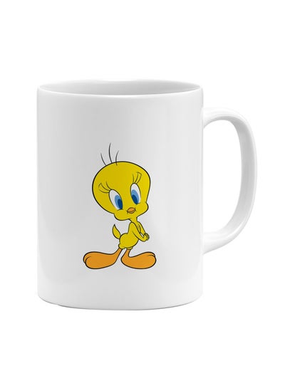 Buy Tweety Cute Printed Coffee Mug White/Yellow/Blue in UAE