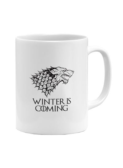 Buy Game Of Thrones Winter Is Coming Sigil Printed Coffee Mug White/Black in Egypt