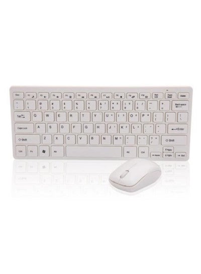 Buy Mini 2.4G DPI Wireless Keyboard and Optical Mouse Combo for Desktop PC White in Egypt
