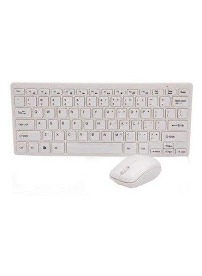 Buy Mini 2.4G DPI Wireless Keyboard and Optical Mouse Combo White in UAE