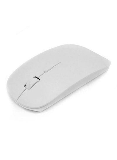 اشتري 2.4GHz Slim Wireless Optical Mouse USB V 2.0 Cordless Mice Nino Receiver For Apple PC أبيض في السعودية