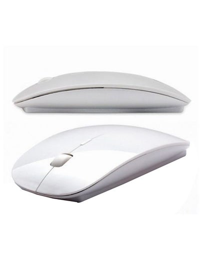 Buy Wireless Optical Mouse Mice For PC Laptop Receiver White in UAE