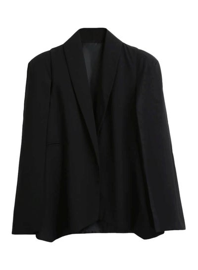 Buy Long Sleeves Cape Blazer Black in Saudi Arabia