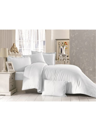 اشتري Striped Cotton Comforter Cotton White King في الامارات