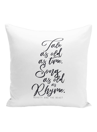 Buy Quote Printed Decorative Pillow polyester White/Black 16x16inch in UAE