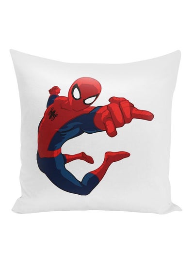 Buy Spider Man Printed Decorative Pillow Polyester White/Red/Blue 16x16inch in UAE