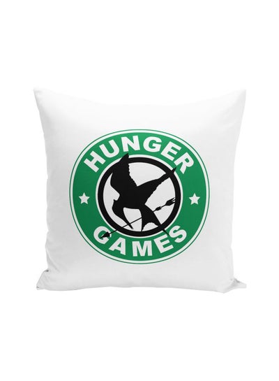 اشتري وسادة زينة بطبعة عبارة "Hunger Games" polyester أبيض/ أخضر/ أسود 16x16بوصة في الامارات