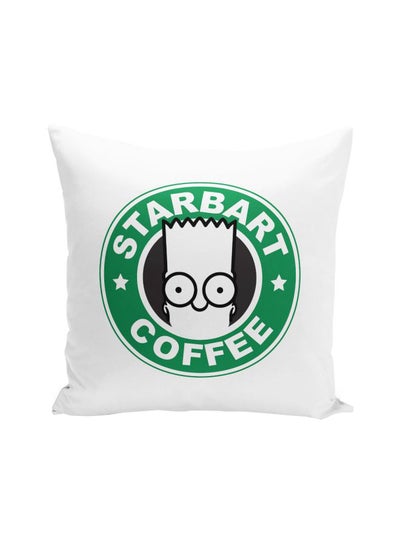 اشتري Starbart Coffee Printed Decorative Pillow أبيض/أخضر/أسود 16x16 بوصة في الامارات