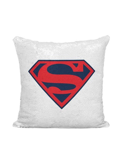 اشتري Superman Sequined Throw Pillow بوليستر فضي/أبيض/أحمر 16x16 بوصة في الامارات