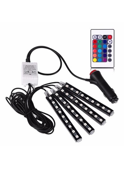 Buy 4-Piece Car Led Rgb Strip Light 16 Colors Car Styling Decor in Saudi Arabia