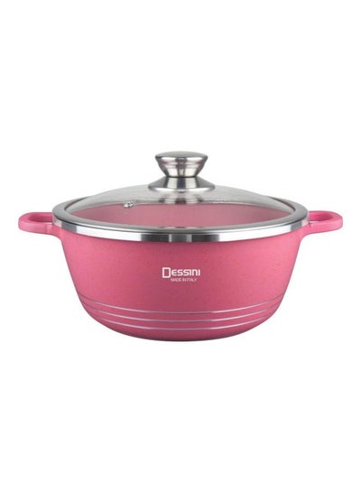 Buy Granite Casserole Dish Pink/Clear/Silver 24cm in UAE