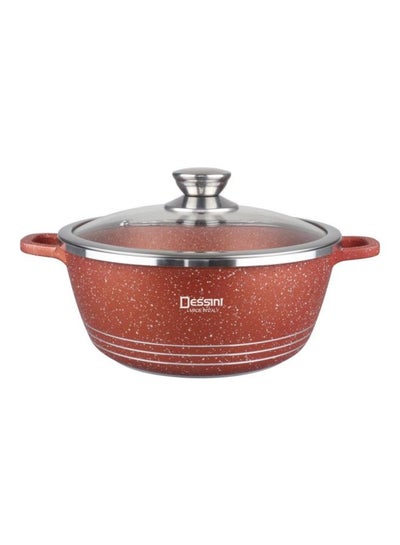 Buy Granite Casserole Pot Brown/Clear/Silver 24cm in UAE