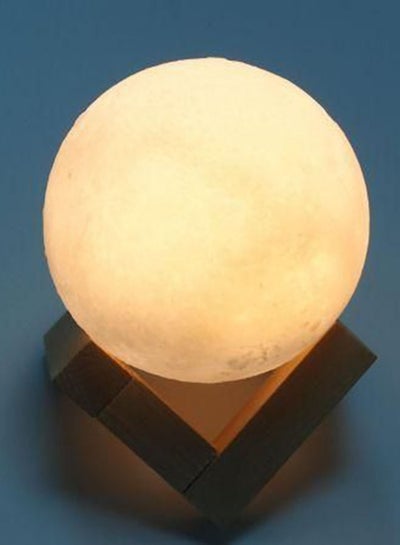 Buy 3D Printed LED Moon Light Lamp White/Yellow in Saudi Arabia