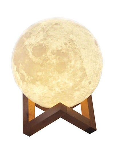 Buy 3D LED Moon Night Table Lamp White 20cm in Saudi Arabia