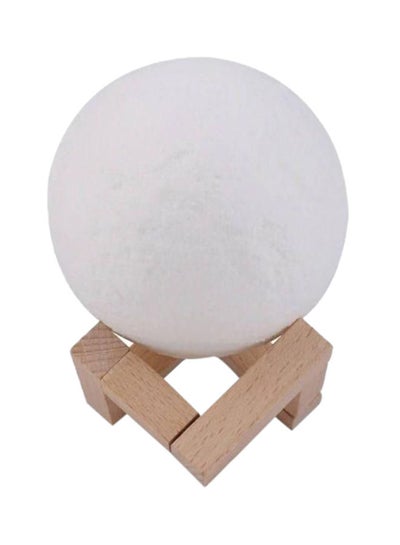 Buy 3D LED Moon Night Table Lamp White/Brown 8cm in Saudi Arabia