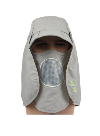 Buy Sun Shield Mask Flap Cap Grey in UAE